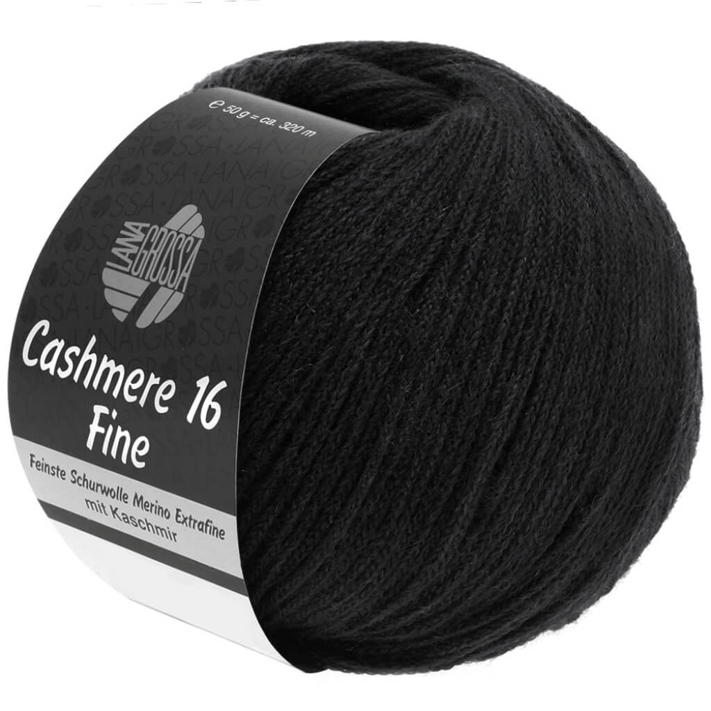 Lana Grossa Cashmere 16 Fine 50 g, Farbe 18 Schwarz – Kaschmir, Merino und Polyamid bei Lieblingsgarn