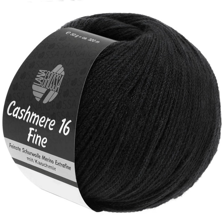 Lana Grossa Cashmere 16 Fine 50 g, Farbe 18 Schwarz – Kaschmir, Merino und Polyamid bei Lieblingsgarn