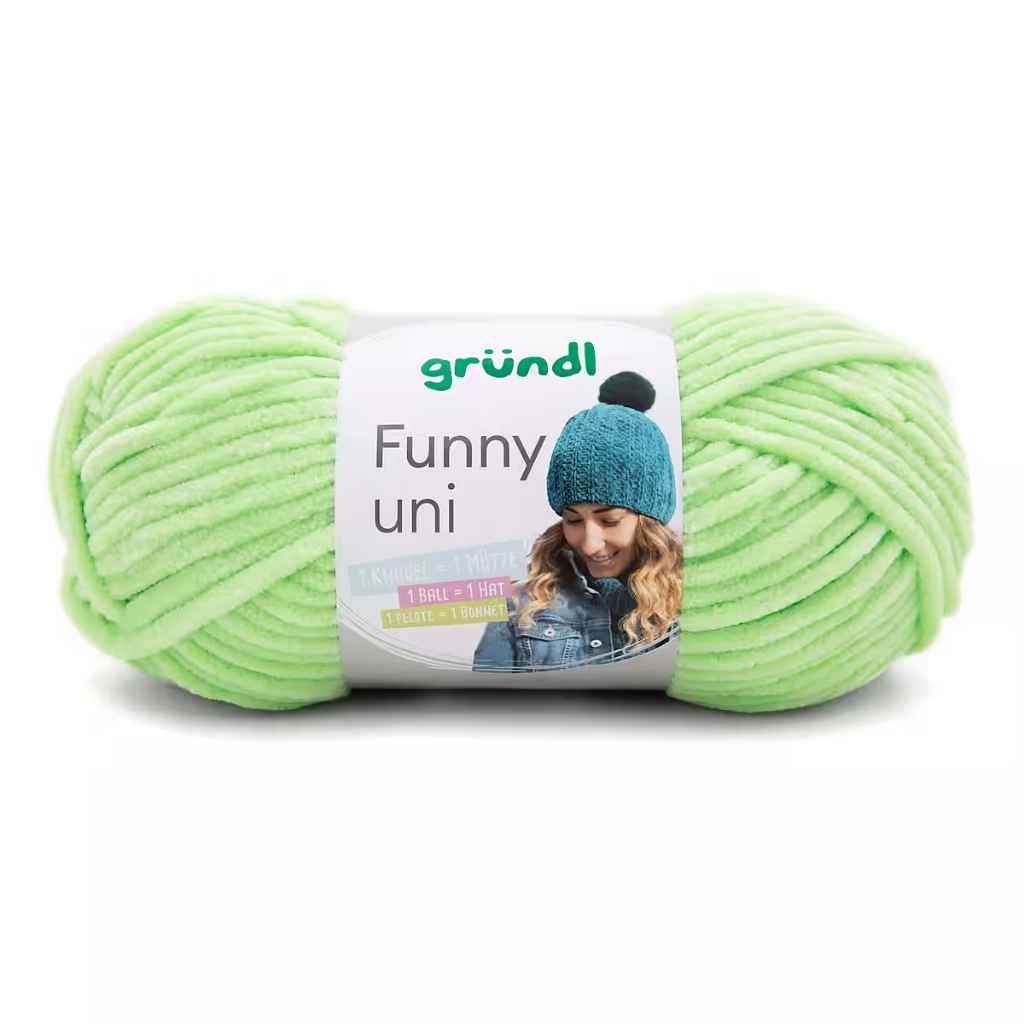 Gründl Funny uni, Farbe 21  hellgrün – Synthetik bei Lieblingsgarn