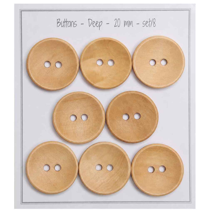 Go Handmade Holzknöpfe Deep, Farbe Natural – Holz bei Lieblingsgarn