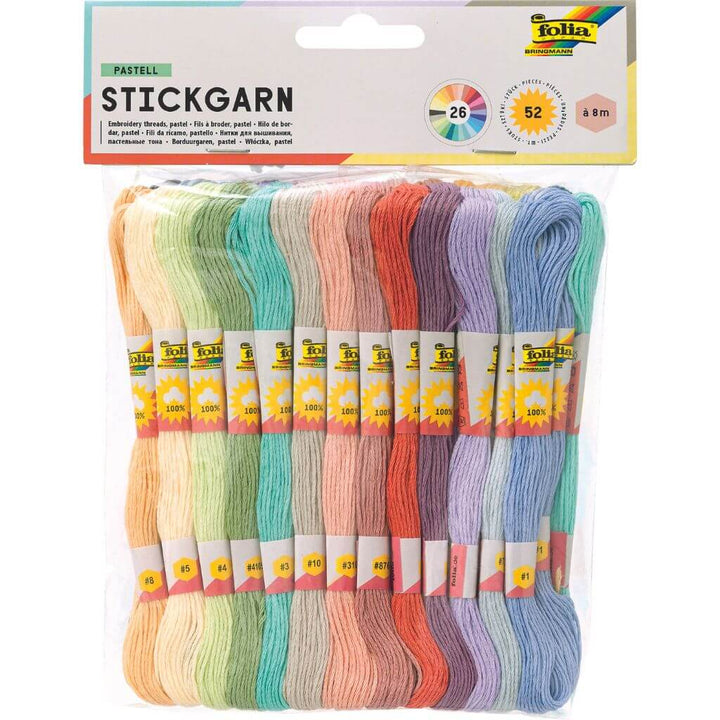 Folia Stickgarn Set Pastell, 52 Docken bei bei bei bei Lieblingsgarn