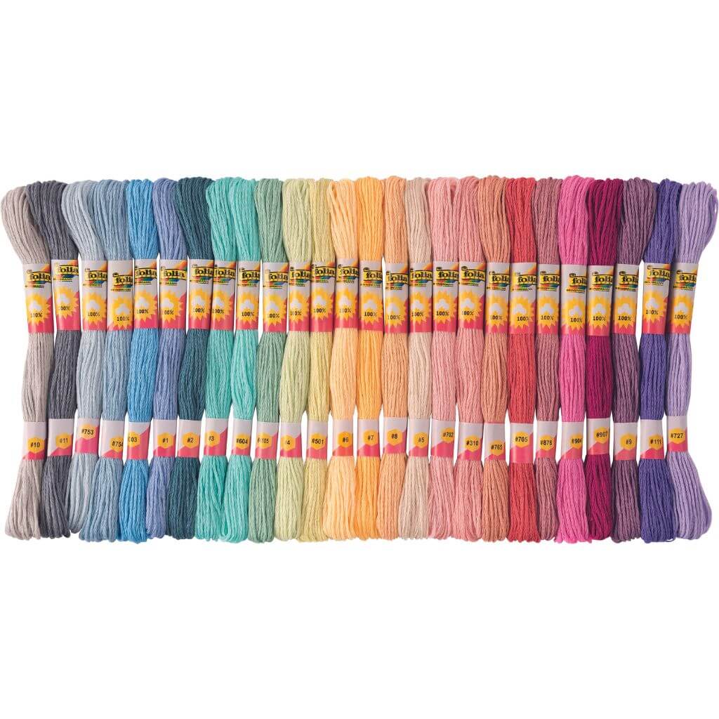 Folia Stickgarn Set Pastell, 52 Docken bei bei bei bei Lieblingsgarn