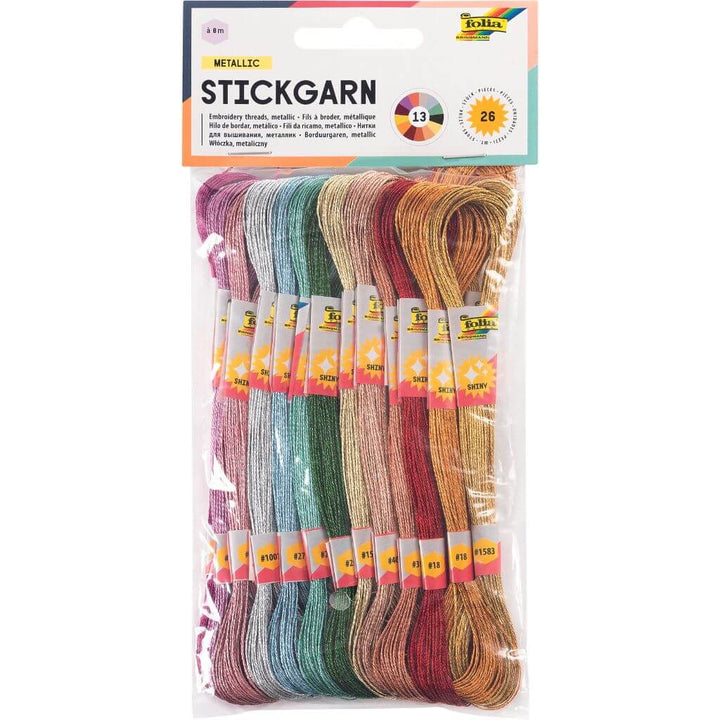Folia Stickgarn Set Metallic, 26 Docken bei bei bei bei bei bei bei Lieblingsgarn
