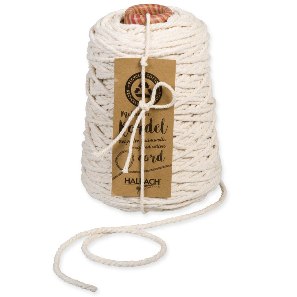 Halbach Makramee Garn 5 mm x 80 m, Farbe 70 natural – Baumwolle bei Lieblingsgarn