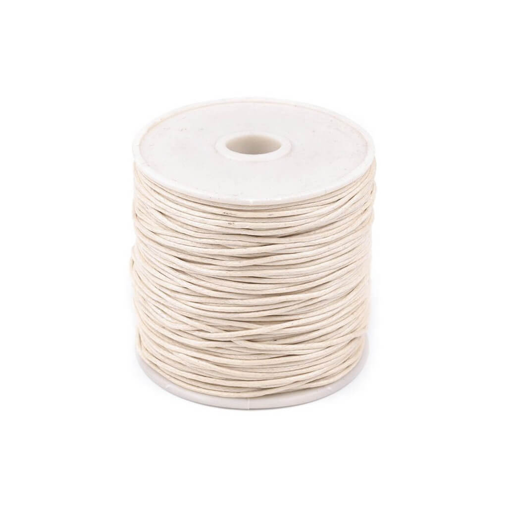 Stoklasa Makramee Band - gewachst, Ø | 1mm Makramee Schmuck Garn, Farbe Beige Weiß – Baumwolle bei Lieblingsgarn