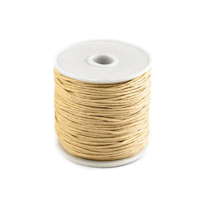 Stoklasa Makramee Band - gewachst, Ø | 1mm Makramee Schmuck Garn, Farbe Hellbeige – Baumwolle bei Lieblingsgarn