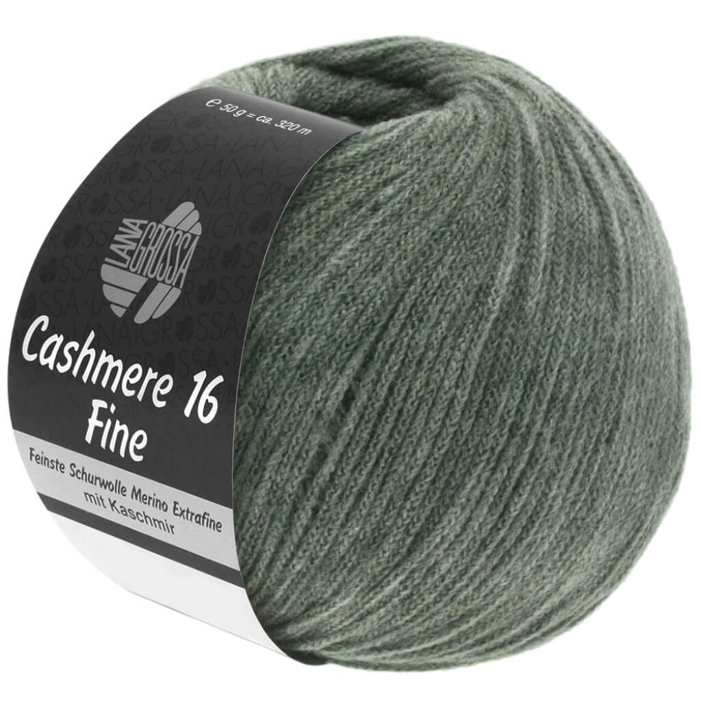 Lana Grossa Cashmere 16 Fine 50 g, Farbe 34 Graugrün – Kaschmir, Merino und Polyamid bei Lieblingsgarn