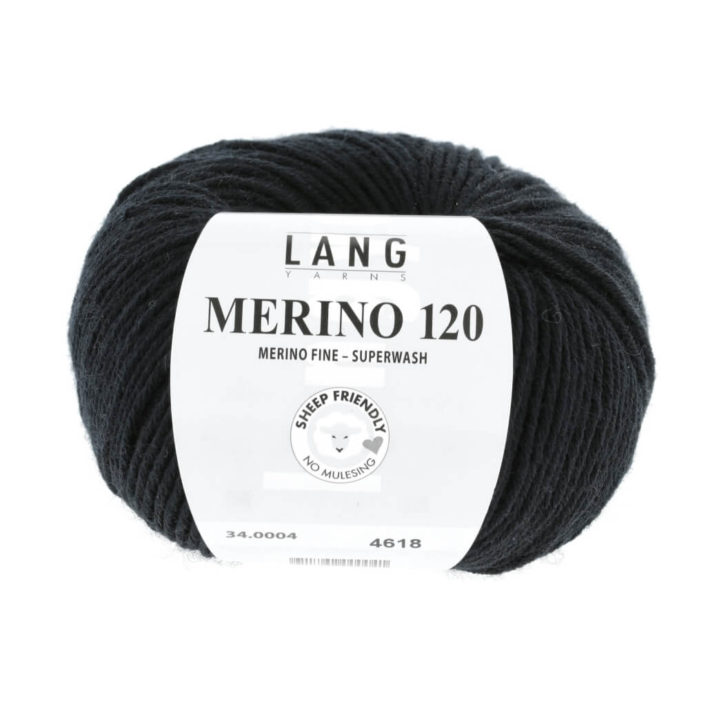 Lang Yarns 34.0004 - Schwarz Lang Yarns Merino 120 Lieblingsgarn