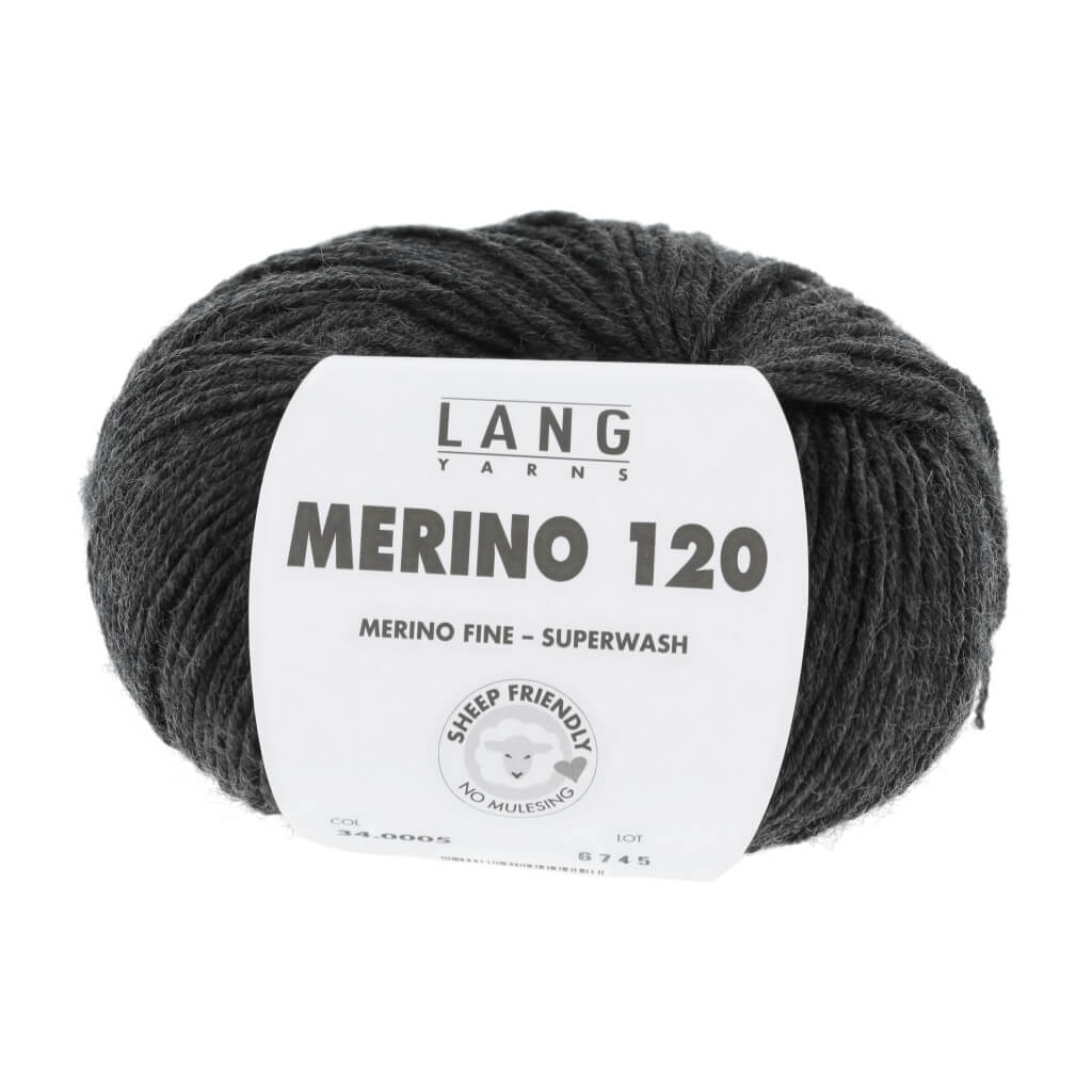 Lang Yarns 34.0005 - Anthrazit Mélange Lang Yarns Merino 120 Lieblingsgarn