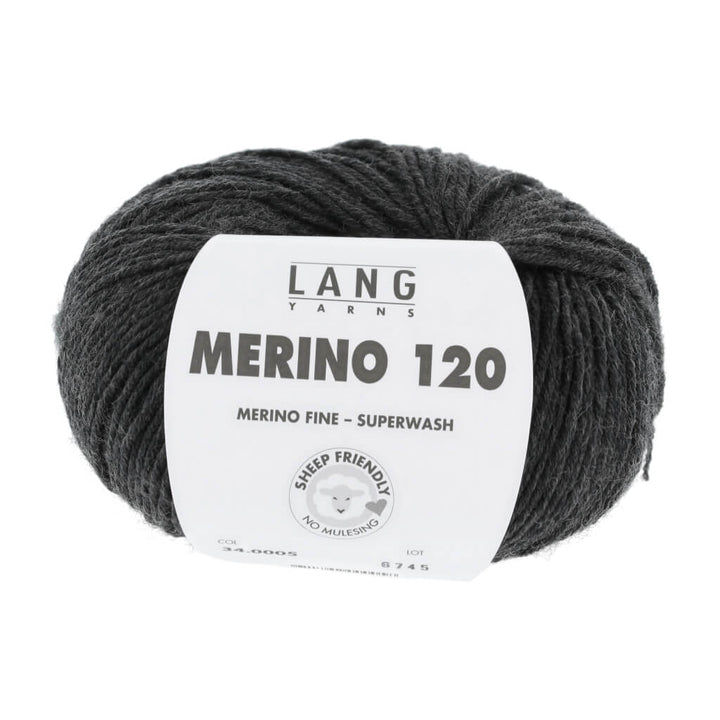 Lang Yarns 34.0005 - Anthrazit Mélange Lang Yarns Merino 120 Lieblingsgarn
