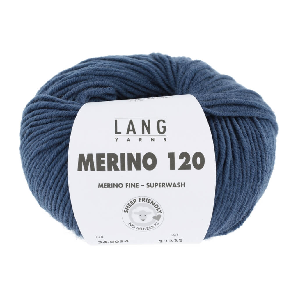 Lang Yarns 34.0034 - Jeans Lang Yarns Merino 120 Lieblingsgarn