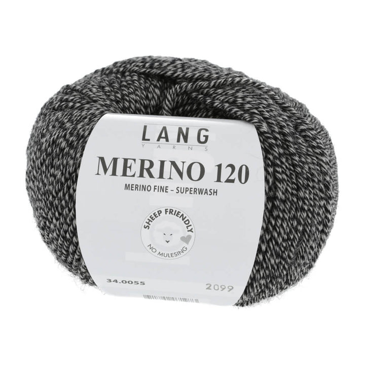 Lang Yarns 34.0055 - Schwarz/Beige Mouliné Lang Yarns Merino 120 Lieblingsgarn