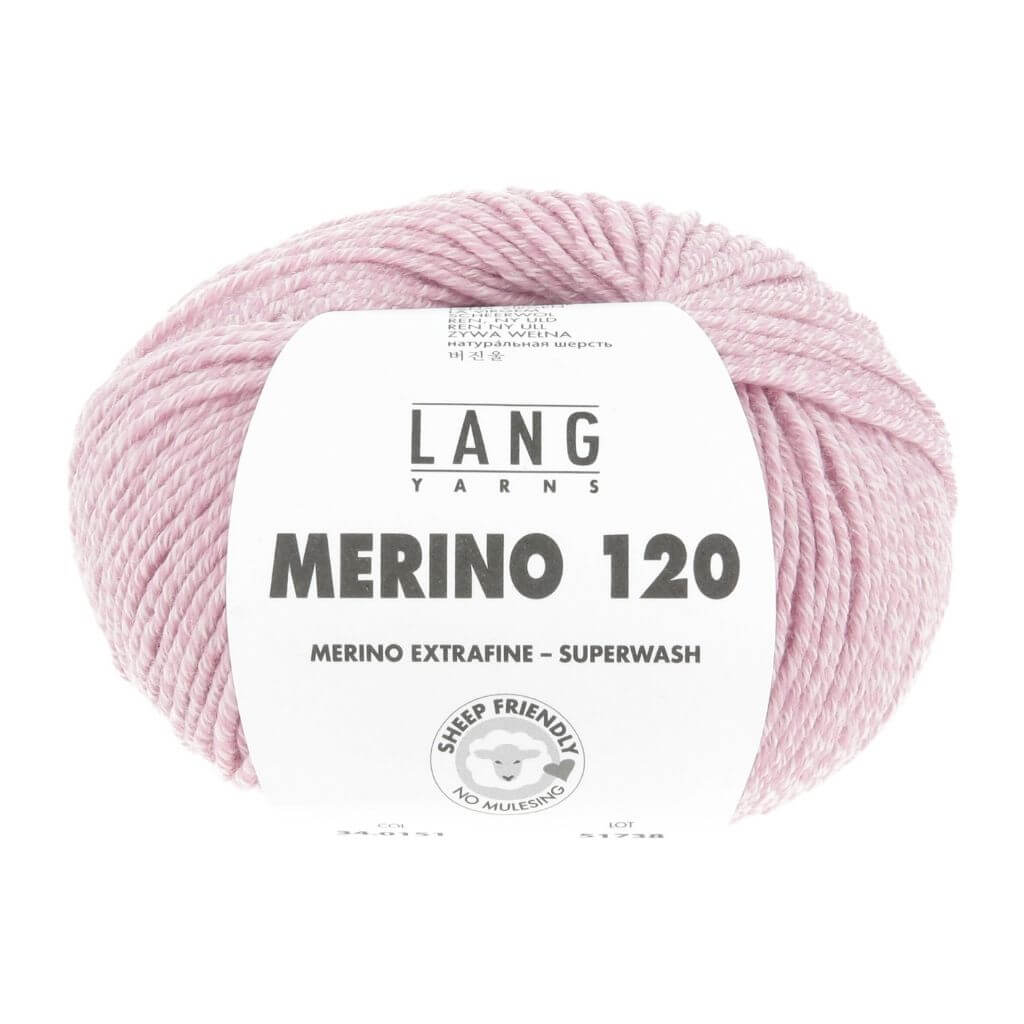 Lang Yarns 151 - Flamingo/Weiss Mouliné Lang Yarns Merino 120 Lieblingsgarn