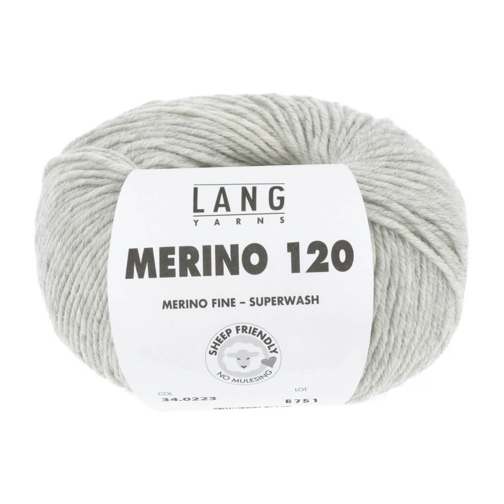 Lang Yarns 34.0223 - Hellgrau Mélange Lang Yarns Merino 120 Lieblingsgarn