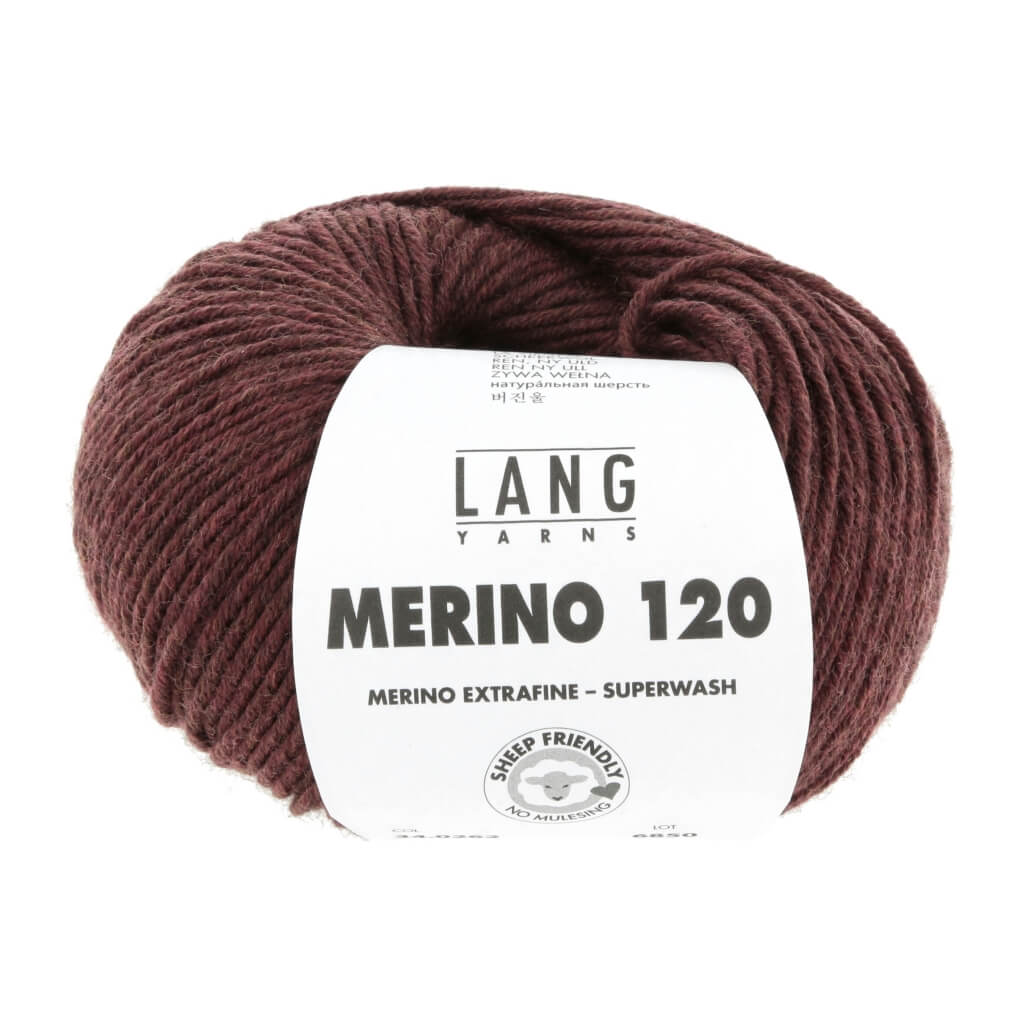 Lang Yarns 262 - Burgundy Mélange Lang Yarns Merino 120 Lieblingsgarn