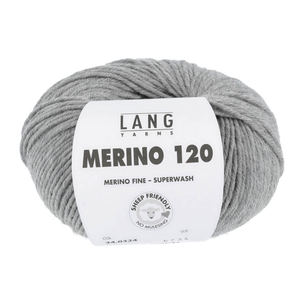 Lang Yarns 34.0324 - Grau Mélange Lang Yarns Merino 120 Lieblingsgarn