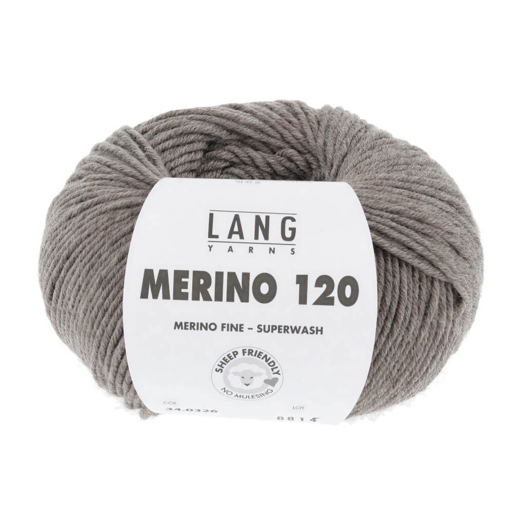 Lang Yarns 34.0326 - Dunkelbeige Mélange Lang Yarns Merino 120 Lieblingsgarn
