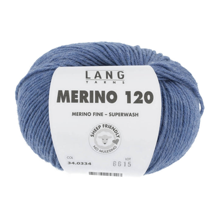 Lang Yarns 34.0334 - Jeans Mittel Mélange Lang Yarns Merino 120 Lieblingsgarn