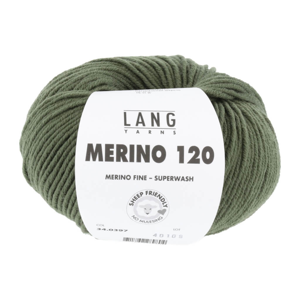 Lang Yarns 34.0397 - Krokodilgrün Lang Yarns Merino 120 Lieblingsgarn