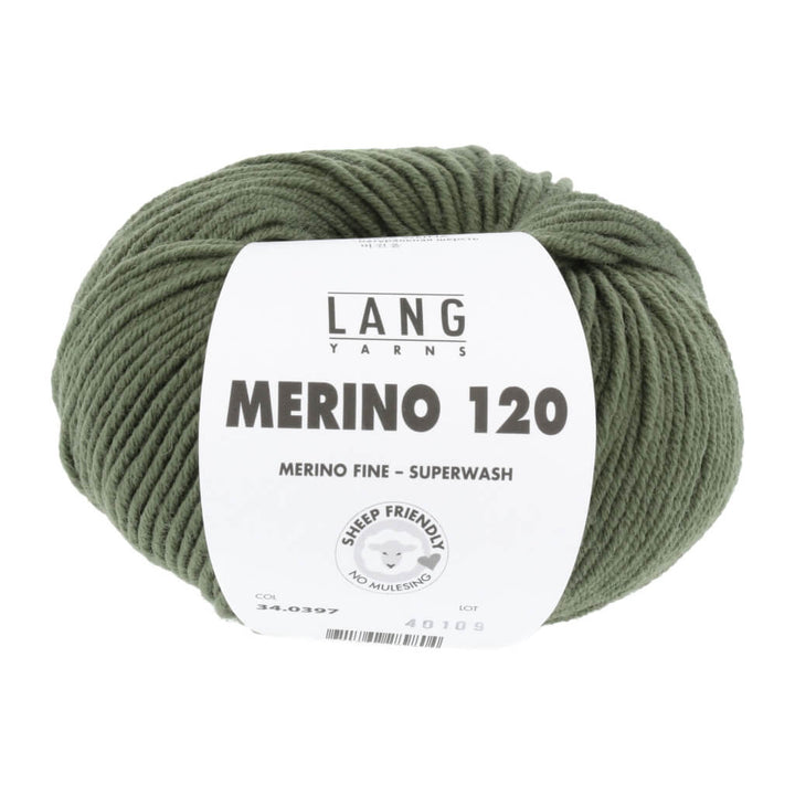 Lang Yarns 34.0397 - Krokodilgrün Lang Yarns Merino 120 Lieblingsgarn