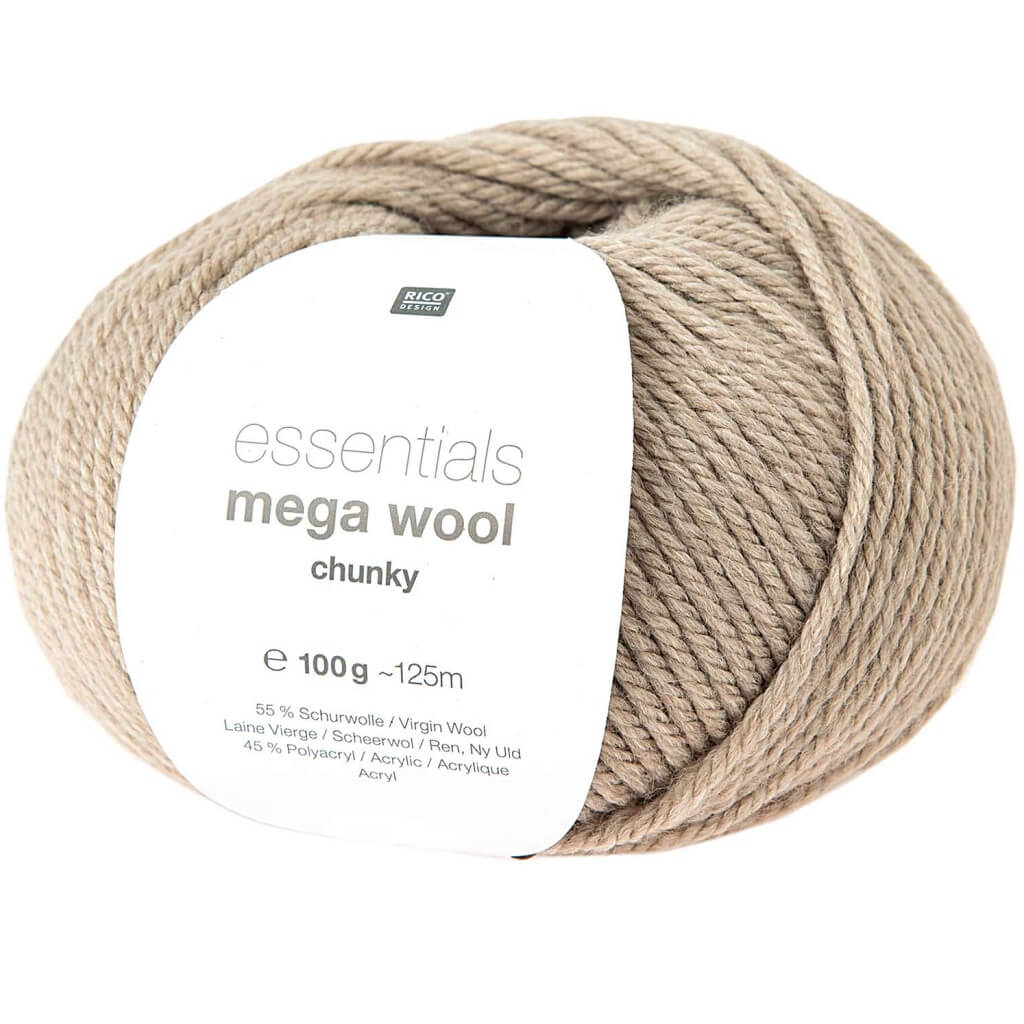 Rico Design Essentials Mega Wool Chunky 100g, Farbe 002 Natur – Acryl und Schurwolle bei Lieblingsgarn