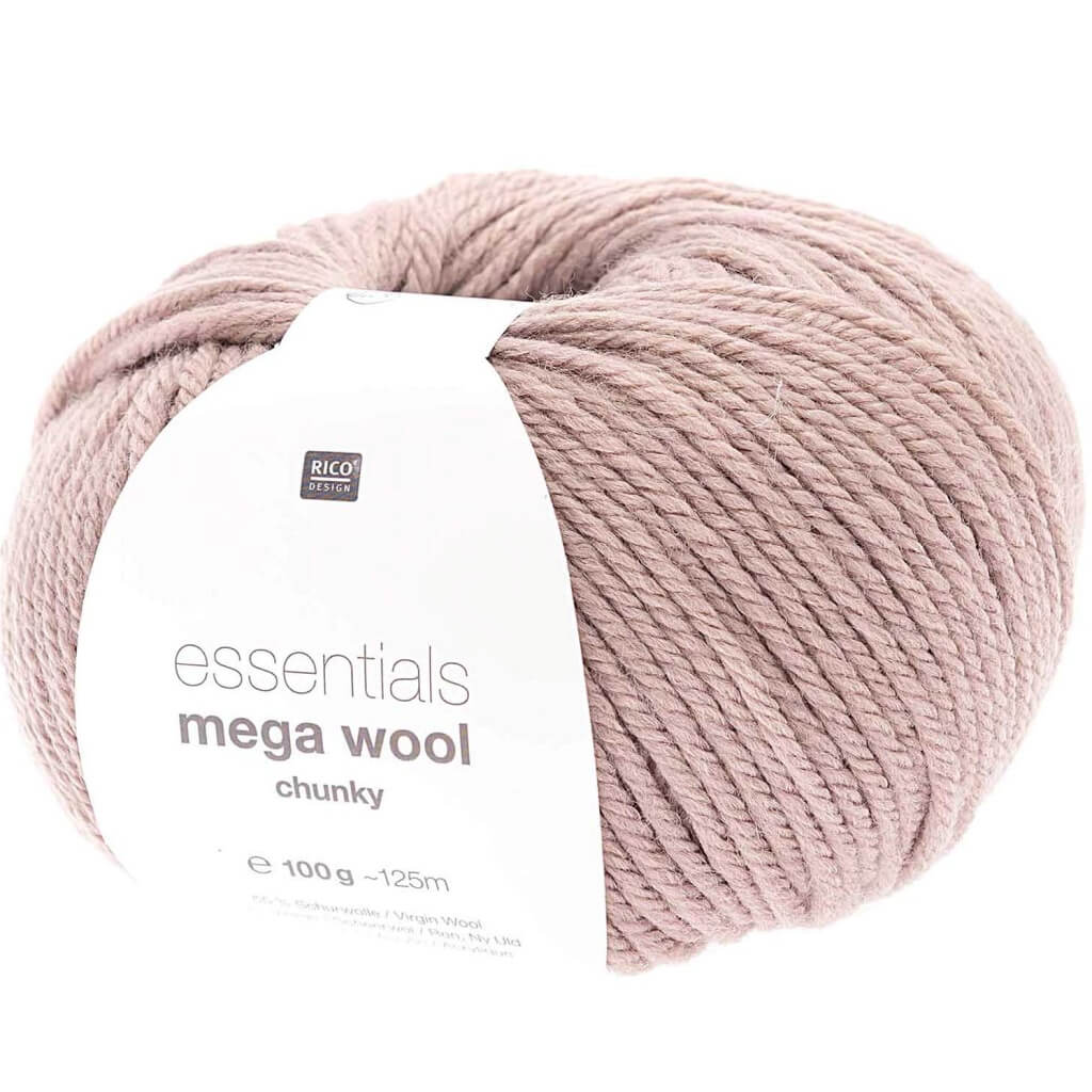 Rico Design Essentials Mega Wool Chunky 100g, Farbe 024 Mauve – Acryl und Schurwolle bei Lieblingsgarn