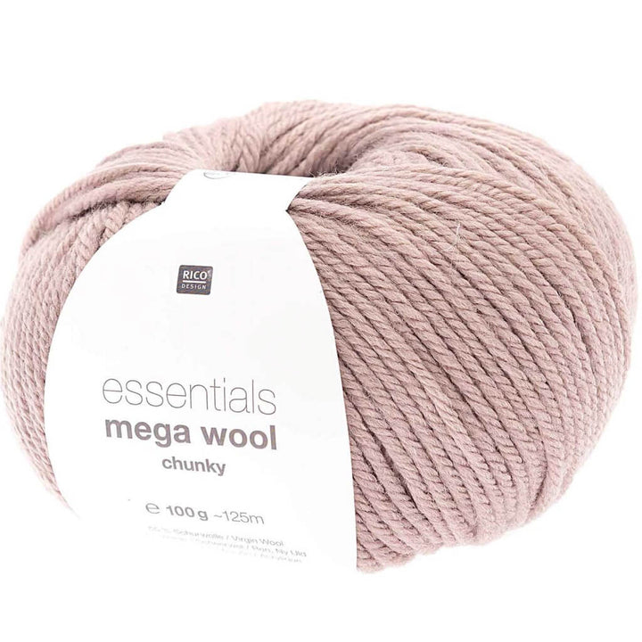 Rico Design Essentials Mega Wool Chunky 100g, Farbe 024 Mauve – Acryl und Schurwolle bei Lieblingsgarn