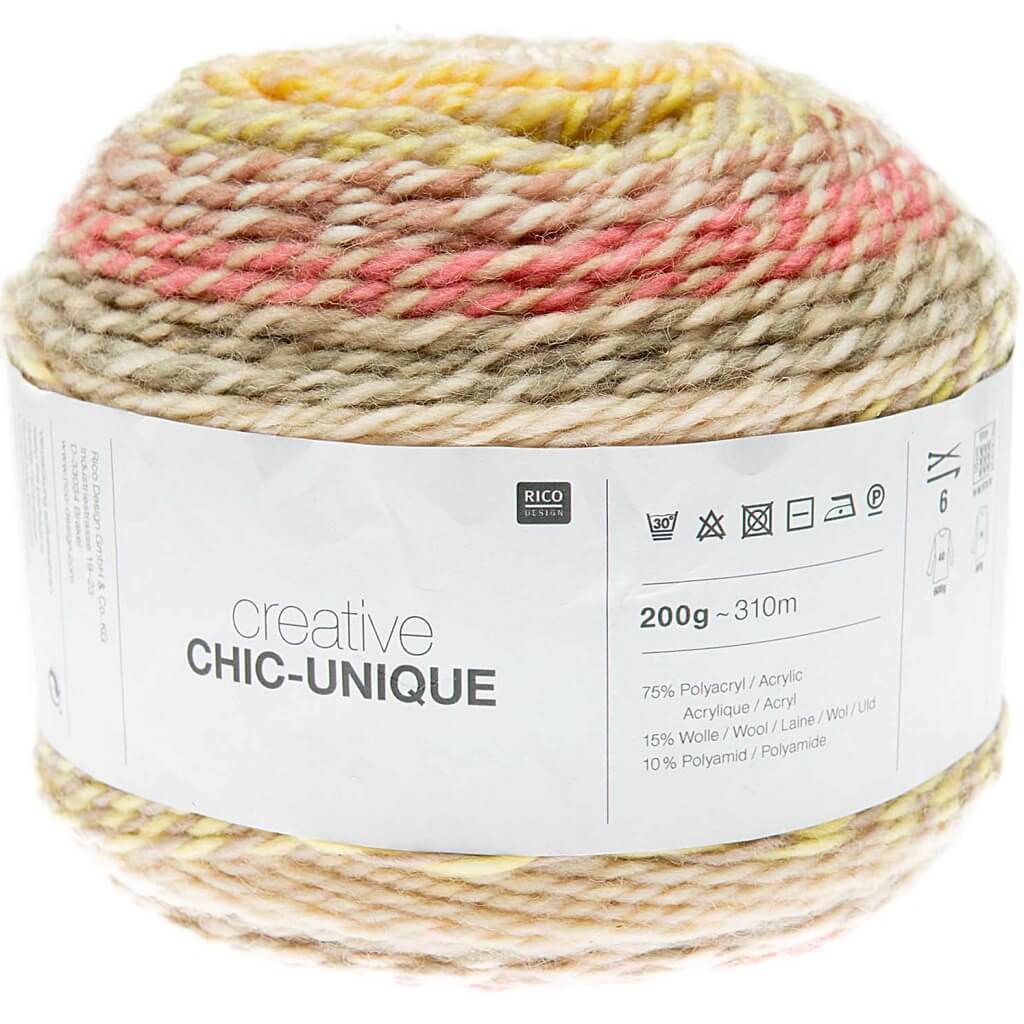 Rico Design Creative Chic-Unique 200g, Farbe 001 Pastell – Acryl, Polyamid und Schurwolle bei Lieblingsgarn