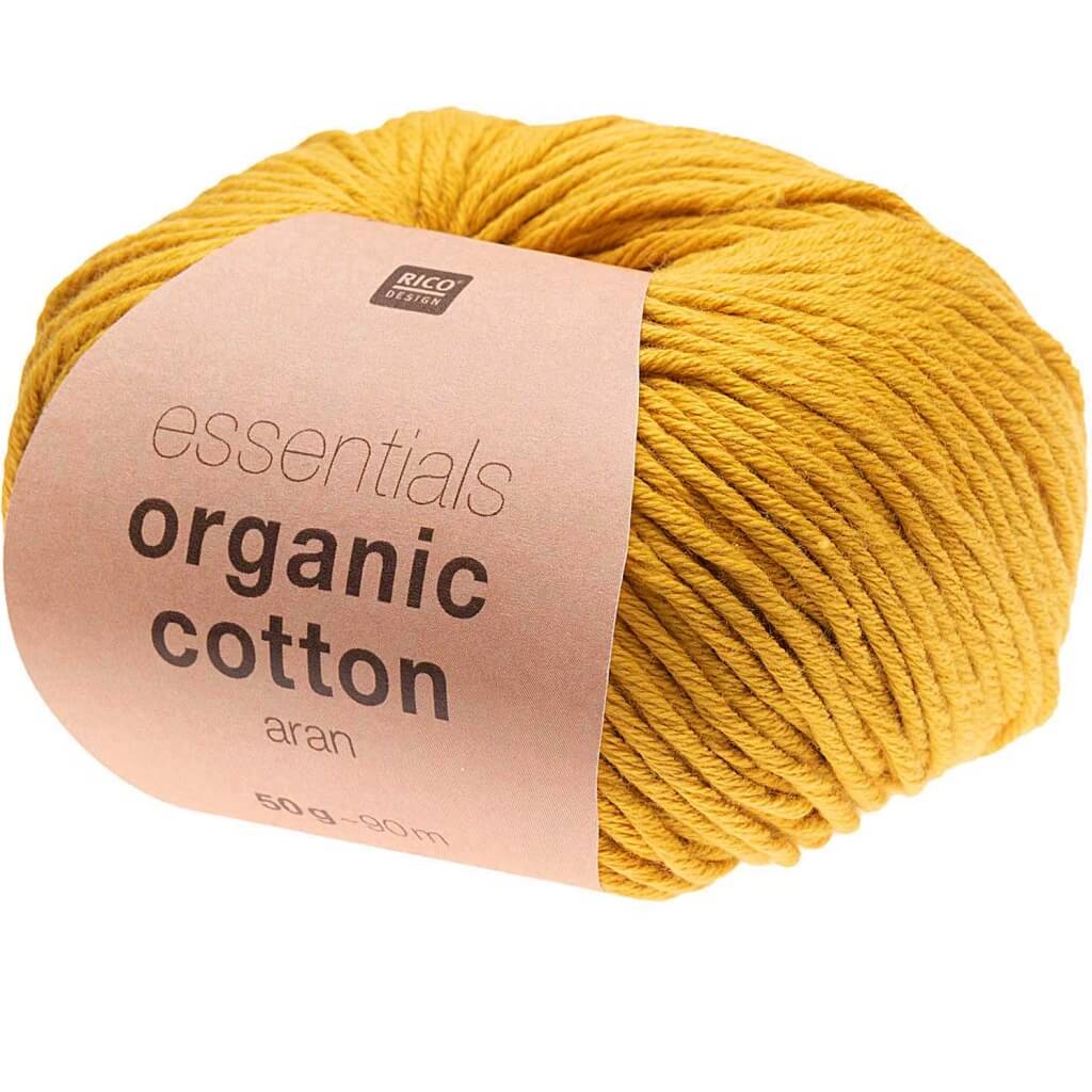Rico Design Essentials Organic Cotton Aran 50g, Farbe 004 Senf – Baumwolle bei Lieblingsgarn