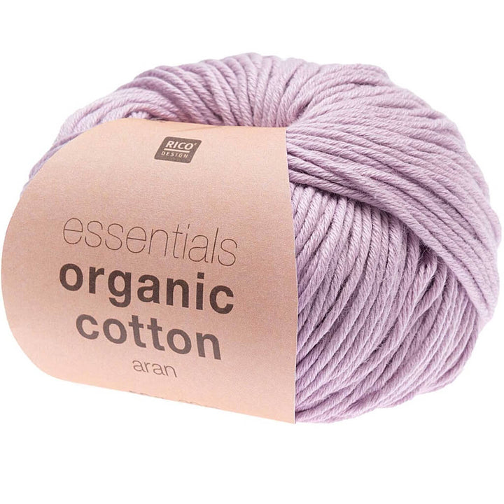 Rico Design Essentials Organic Cotton Aran 50g, Farbe 008 Flieder – Baumwolle bei Lieblingsgarn