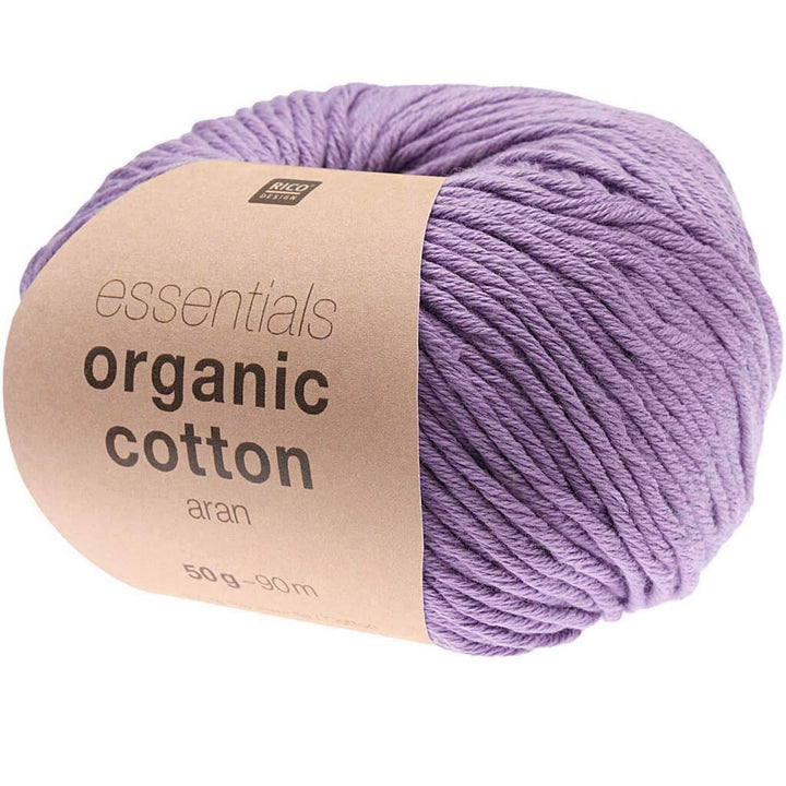 Rico Design Essentials Organic Cotton Aran 50g, Farbe 009 Lila – Baumwolle bei Lieblingsgarn