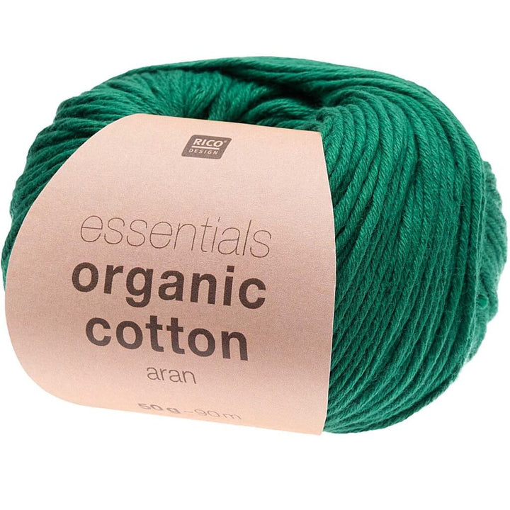 Rico Design Essentials Organic Cotton Aran 50g, Farbe 016 Efeu – Baumwolle bei Lieblingsgarn