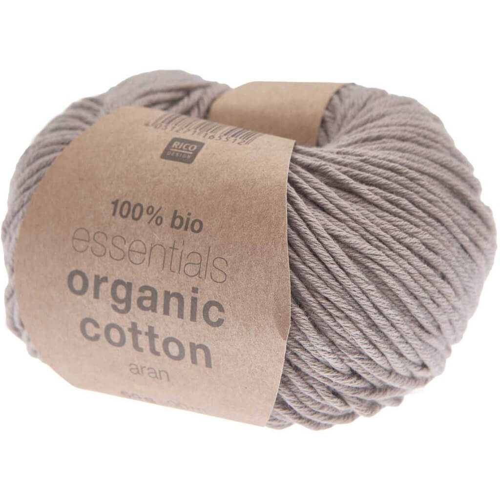 Rico Design Essentials Organic Cotton Aran 50g, Farbe 025 Taupe – Baumwolle bei Lieblingsgarn