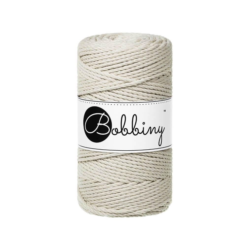 Bobbiny Makramee Garn 3mm gedreht, Farbe Cashmere Beige – Baumwolle bei Lieblingsgarn