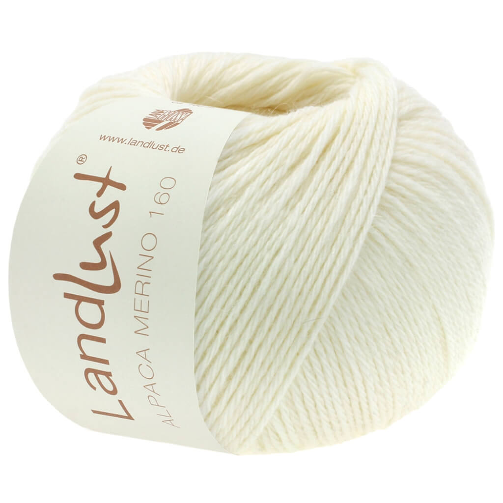 Lana Grossa Landlust Alpaka Merino 160 50 g, Farbe 401 Rohweiß – Alpaka und Merino bei Lieblingsgarn