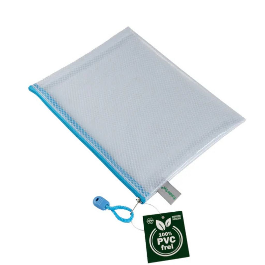FolderSys Reißverschlussbeutel "Candy-Bag" A5, Farbe 42 pastell blau transparent – Kunststoff bei Lieblingsgarn
