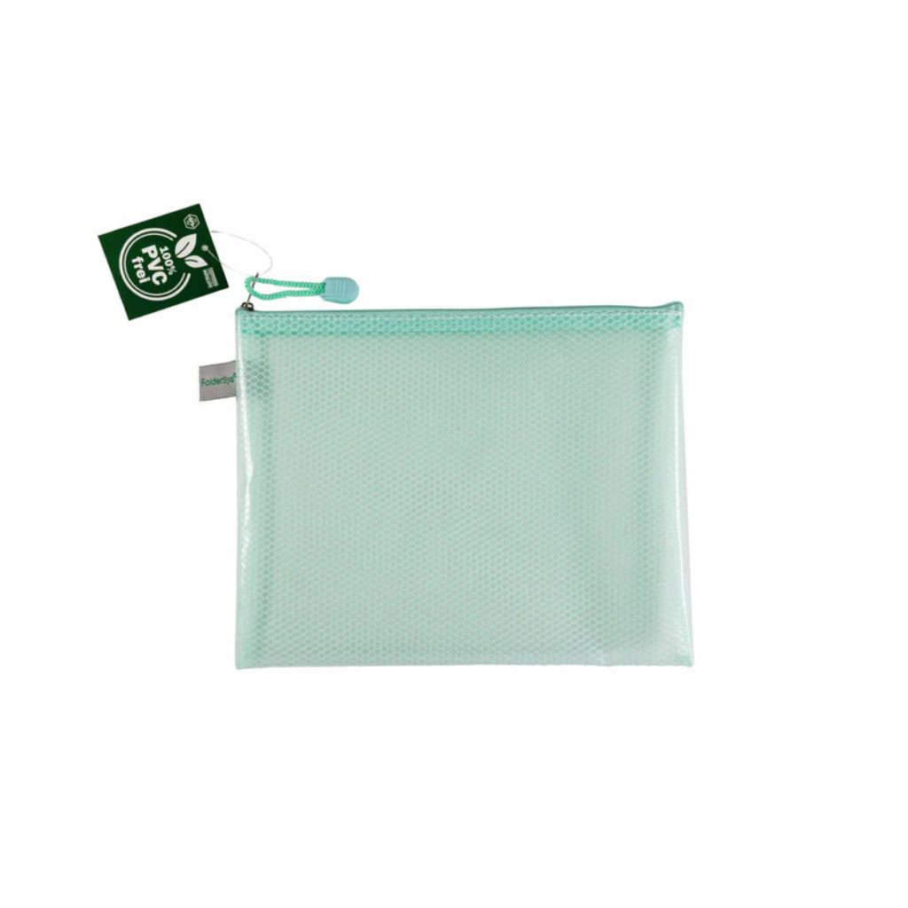 FolderSys Reißverschlussbeutel "Candy-Bag" A5, Farbe 52 pastell grün transparent – Kunststoff bei Lieblingsgarn