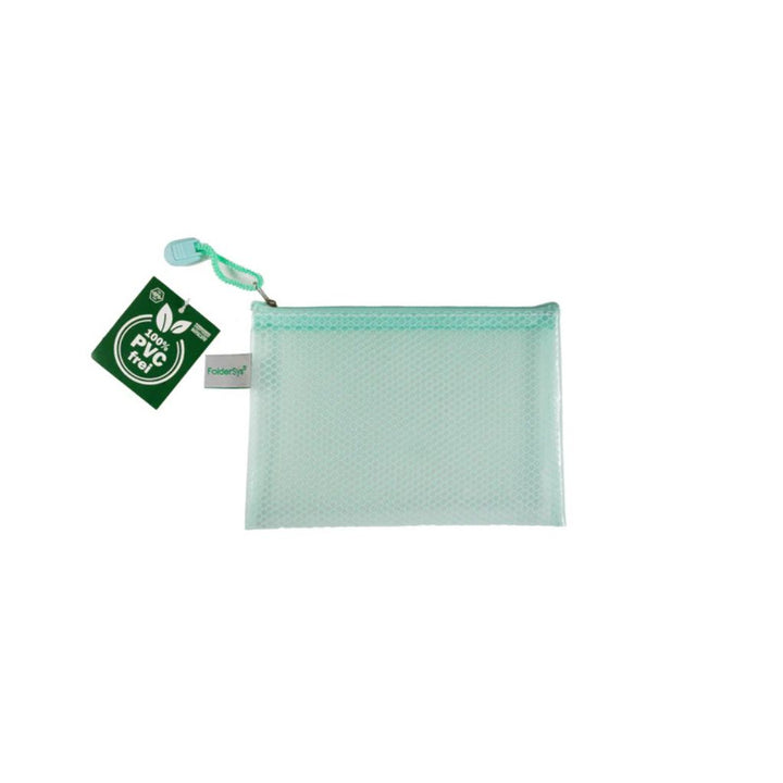 FolderSys Reißverschlussbeutel "Candy-Bag" A6, Farbe 52 pastell grün transparent – Kunststoff bei Lieblingsgarn