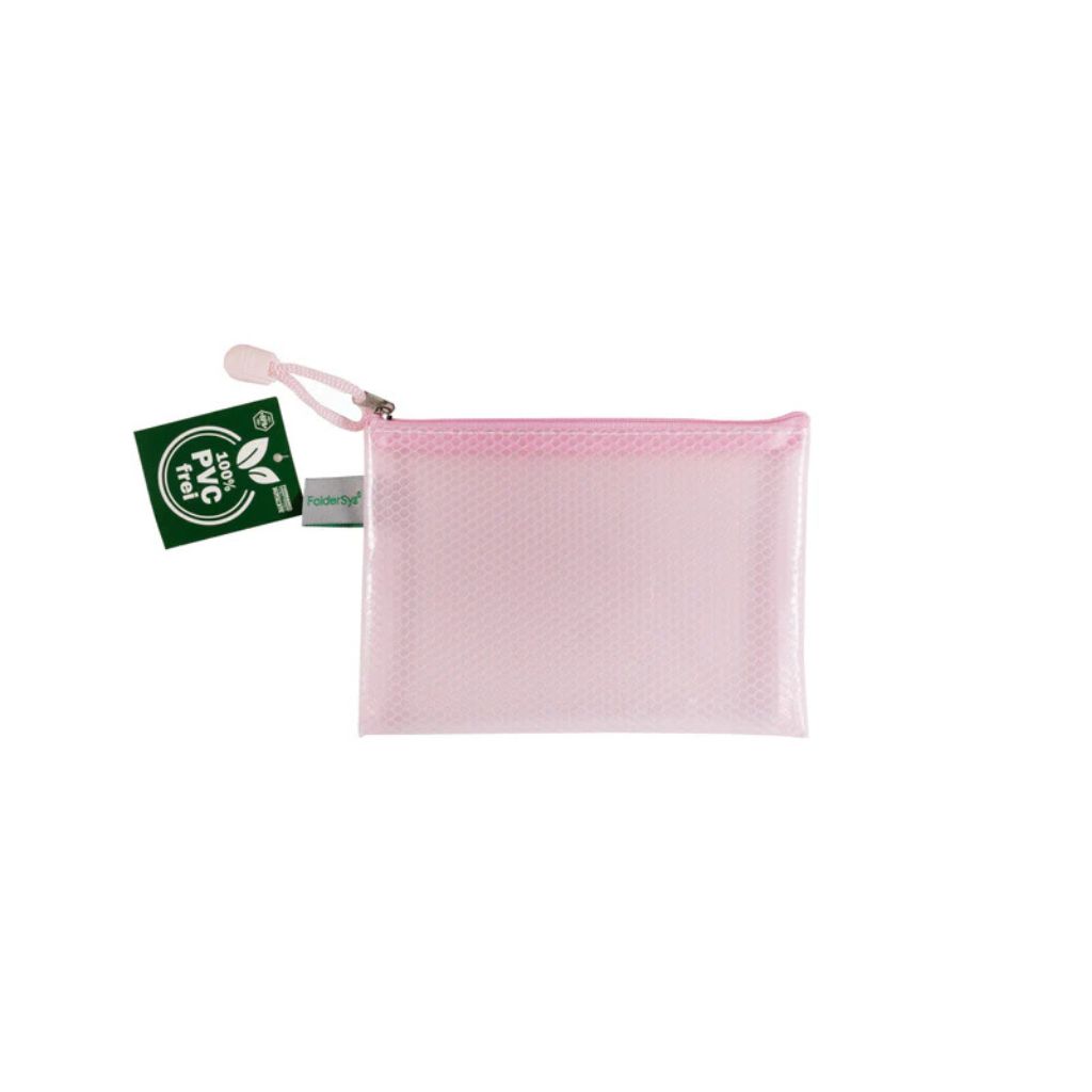 FolderSys Reißverschlussbeutel "Candy-Bag" A6, Farbe 82 pastell rosé transparent – Kunststoff bei Lieblingsgarn
