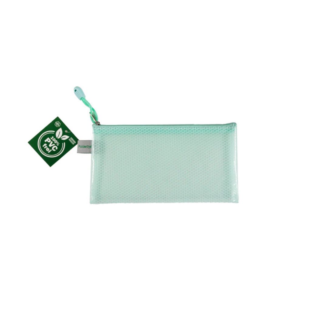 FolderSys Reißverschlussbeutel "Candy-Bag" DIN lang, Farbe 52 pastell grün transparent – Kunststoff bei Lieblingsgarn