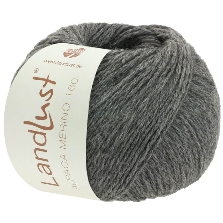 Lana Grossa Landlust Alpaka Merino 160 50 g, Farbe 408 Dunkelgrau – Alpaka und Merino bei Lieblingsgarn