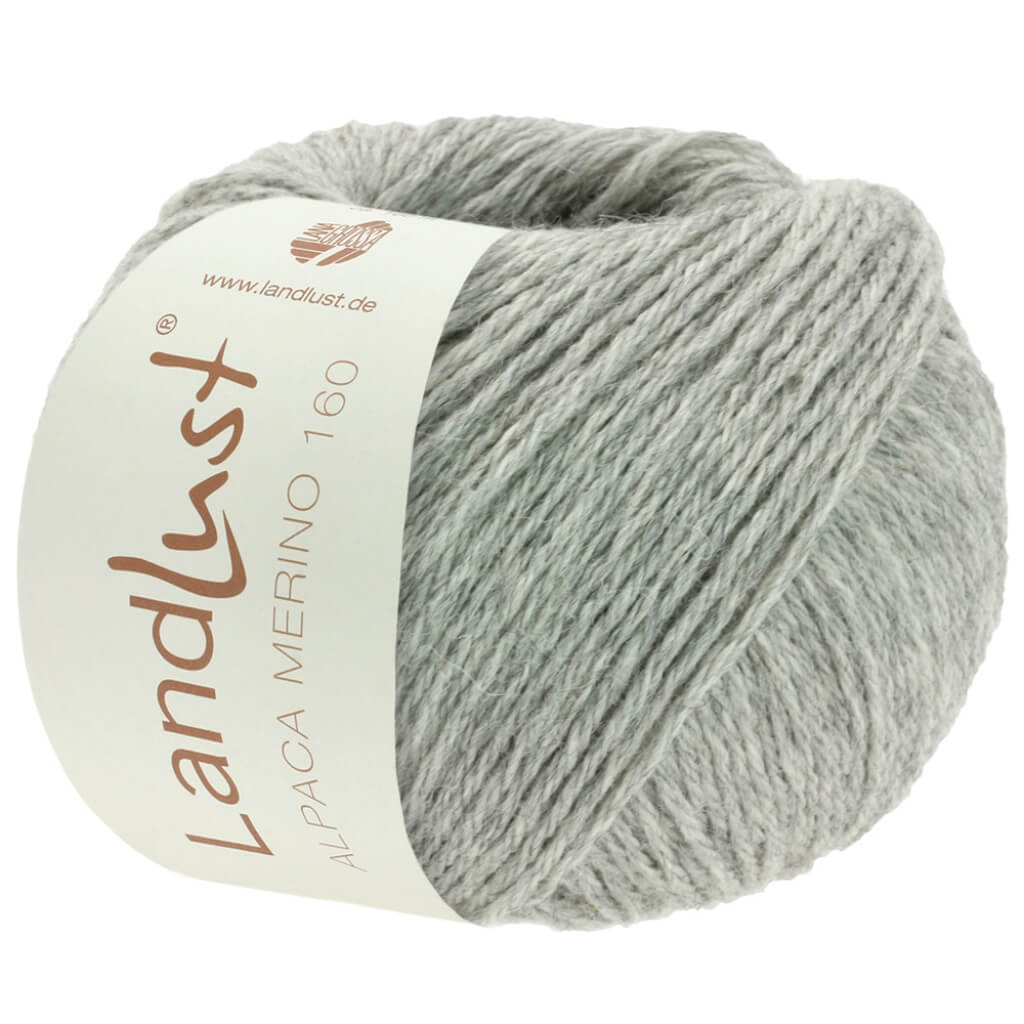 Lana Grossa Landlust Alpaka Merino 160 50 g, Farbe 407 Hellgrau – Alpaka und Merino bei Lieblingsgarn