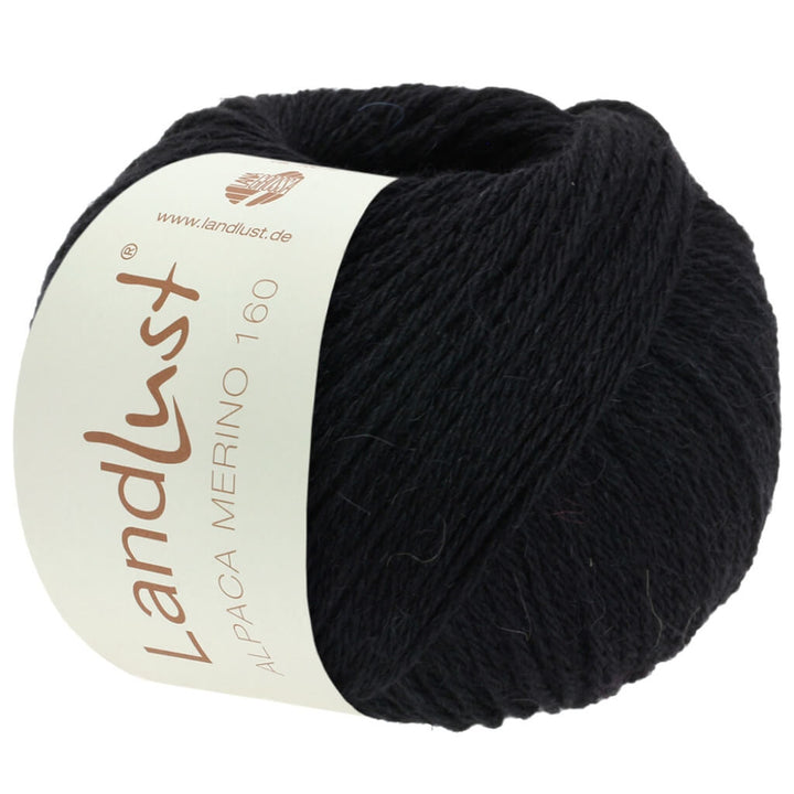 Lana Grossa Landlust Alpaka Merino 160 50 g, Farbe 410 Schwarz – Alpaka und Merino bei Lieblingsgarn