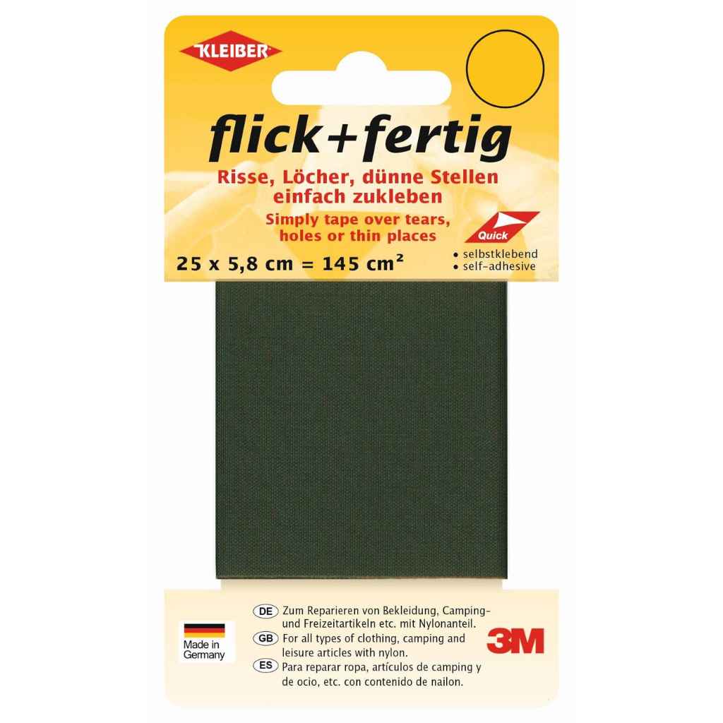 Kleiber flick + fertig selbstklebendes Reparaturband, Farbe Oliv – Synthetik bei Lieblingsgarn