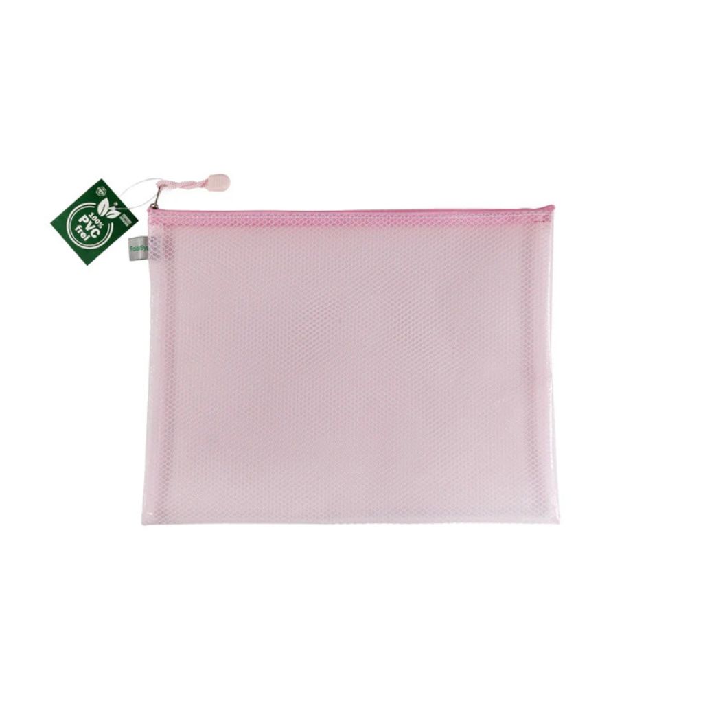 FolderSys Reißverschlussbeutel "Candy-Bag" A4, Farbe 82 pastell rosé transparent – Kunststoff bei Lieblingsgarn