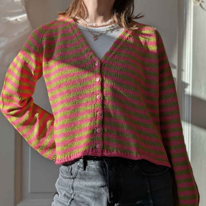 Knitmitjo Pattern Layer me in Stripes Cardigan Strickanleitung - knitmitjo (PDF) bei bei bei bei bei bei bei Lieblingsgarn
