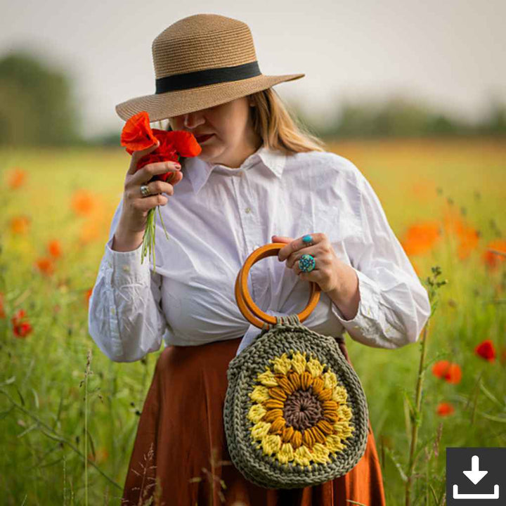 cickadesign Tasche Sunflower Bag Häkelanleitung - Cicka Design (PDF, englisch) bei bei bei bei Lieblingsgarn