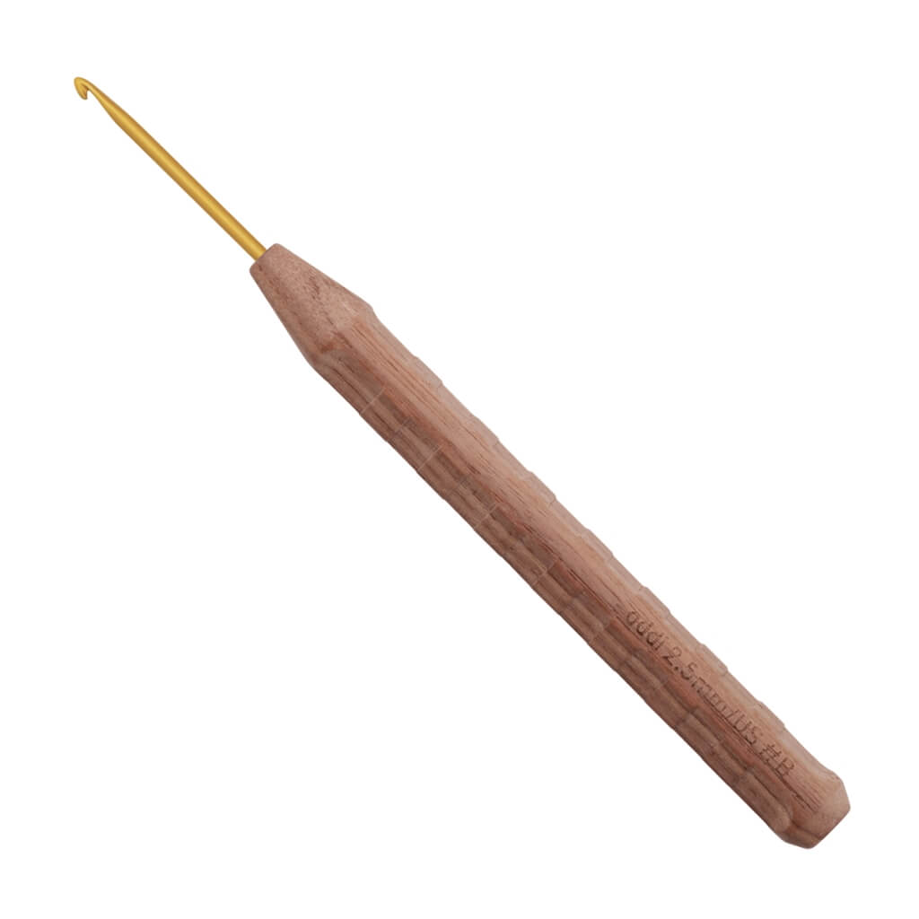 addiNature Wollhäkelnadel Walnut Gold, Farbe 16 – Holz und Metall bei Lieblingsgarn