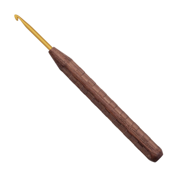 addiNature Wollhäkelnadel Walnut Gold, Farbe 16 – Holz und Metall bei Lieblingsgarn