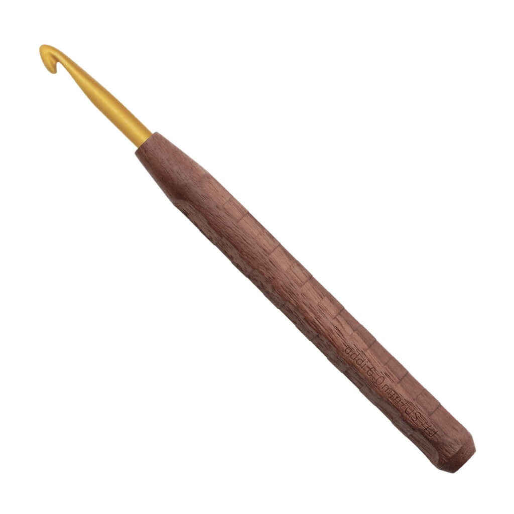 addiNature Wollhäkelnadel Walnut Gold, Farbe 16 – Holz und Metall bei Lieblingsgarn